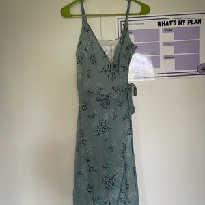 Amour Vert Sage Floral Midi Dress